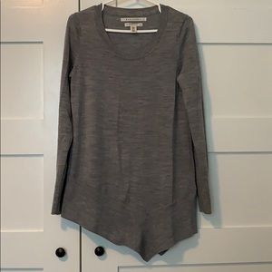 Grey Max Studio sweater with asymmetrical hem